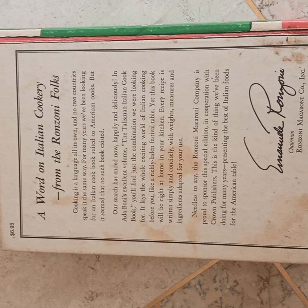 Vintage Ronzoni Family cookbook- "the Talisman Italian cook book,NEW COND.,1950 - Picture 6 of 16
